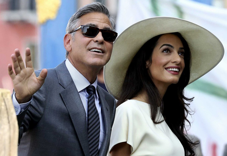 Above: George Clooney and Amal Alamuddin
