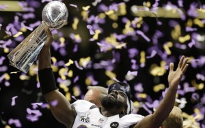 Above: The Baltimore Ravens triumph over the San Francisco 49ers in one of the most exciting Super Bowls in years