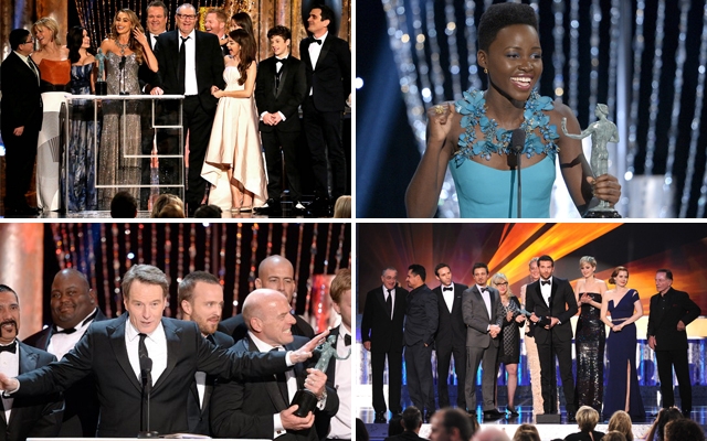 Above: Memorable moments from the 2014 SAG Awards