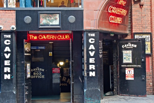 Above: The entrance to the Cavern Club in Mathew St, Liverpool