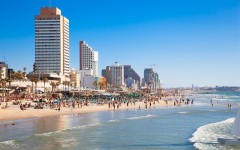 view of the Tel-Aviv public beach on Mediterranean sea (Photo credit: Aleksandar Todorovic/Shutterstock)