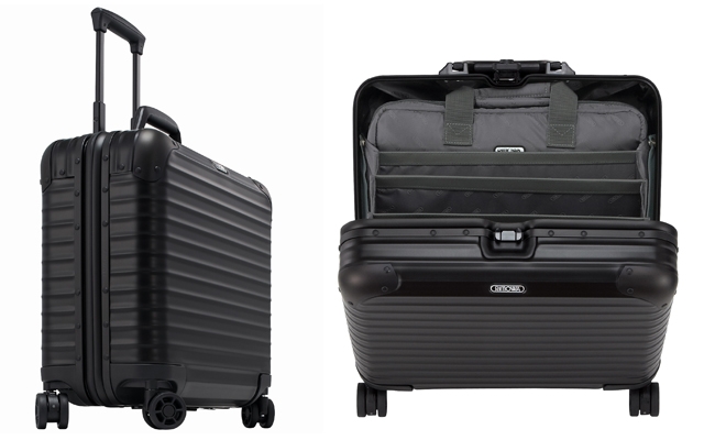 Above: RIMOWA's Rob Cochrane recommends the Topas Stealth Business Muiltiwheel for business travel