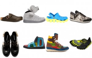 Above: Birkenstocks, crocs and spikes oh gawd!
