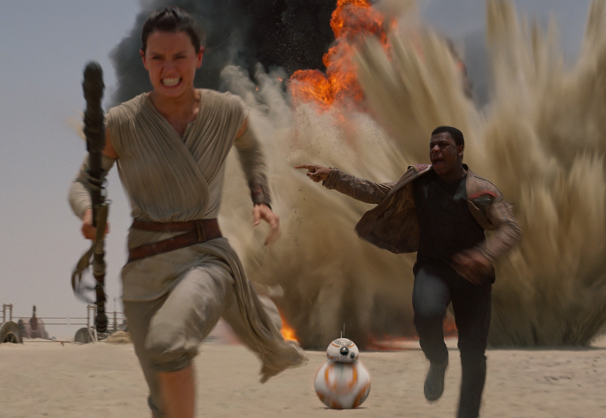 Above: 'Star Wars: The Force Awakens,' directed by J. J. Abrams, hit theatres around the globe this past weekend