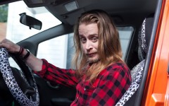 Above: Macaulay Culkin reprises his 'Home Alone' character Kevin McCallister in ':DRYVRS' premiere episode