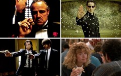 Above (clockwise): The Godfather, The Matrix, When Harry Met Sally and Pulp Fiction