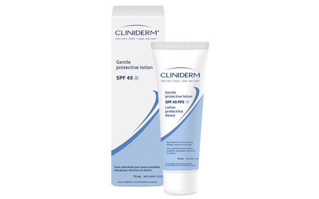 Above: Cliniderm Gentle Protective Lotion SPF 45