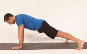 Above: Michael DeCorte demonstrates a high plank (Photo credits: Glenn Gebhardt)