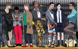 AmongMen Spring 2014 fashion illustrations by