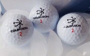 Above: Coldfusion golf balls out of Cary, NC are built for longer air time in lower temps