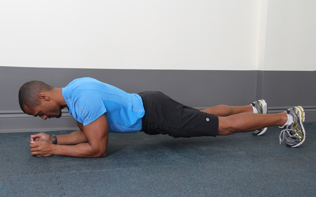 Above: Fitness expert Brent Bishop demonstrates the Abdominal Plank