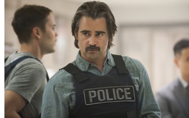 Above: Colin Farrell leads the new cast of True Detective.