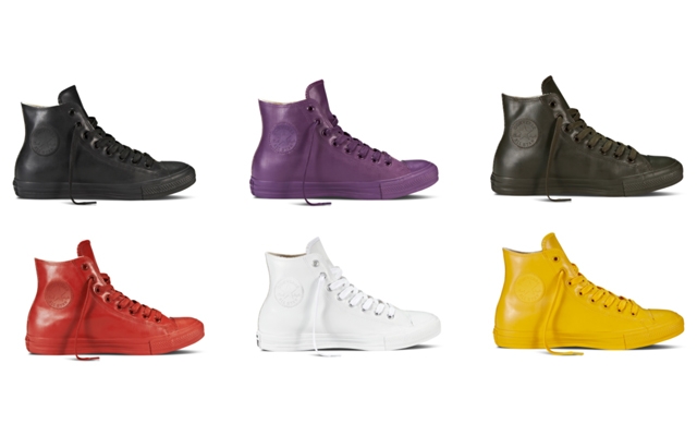 Above: New rubberized Chuck Taylor All Star sneakers for fall