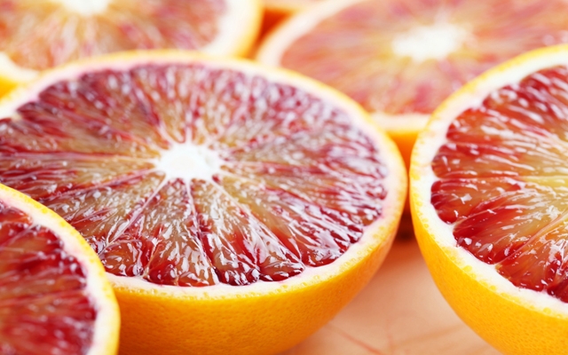 Above: Use blood oranges to create vinaigrettes for salad and with chicken