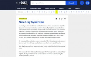 Above: Urban Dictionary's definition of 'Nice Guy Syndrome'