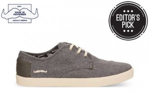 Above: Toms for Movember grey wool men's paseos