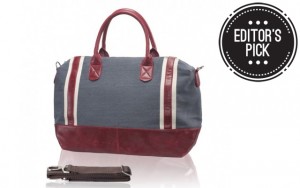 Above: Nella Bella's Hampton duffle bag in blue canvas