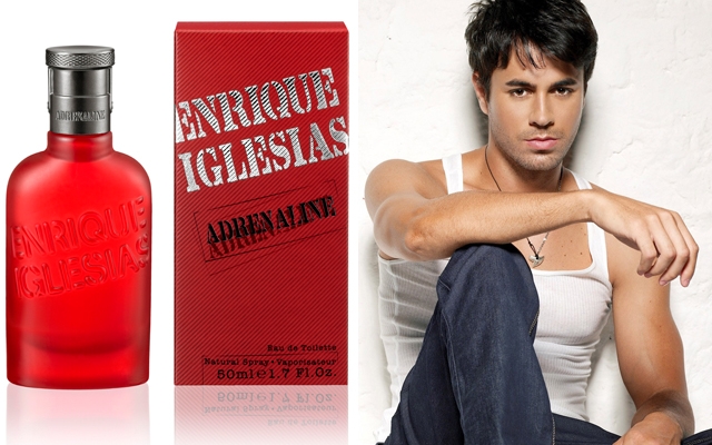 Above: 'Enrique Iglesias Adrenaline' is a woody aromatic scent