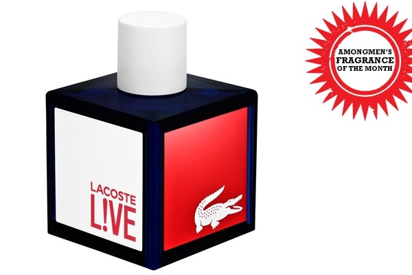 Above: This month's fragrance of the month is the newly launched Lacoste L!VE