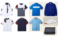 Above left: selection from the Fred Perry x izzue collection / Above right: selection from the Fred Perry x Bradley Wiggins collection