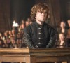 Above: Tyrion Lannister (Peter Dinklage) on trial for the murder of King Joffrey