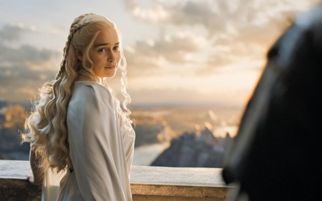 Above: Emilia Clarke as Daenerys Targaryen on 'Game of Thrones'