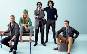 Above L-R: Matt Baldwin (Baldwin), Paige Mycoskie (Aviator Nation), Liam and Sammy Fayed (Bespoken) and Ernest Alexander (Ernest Alexander)