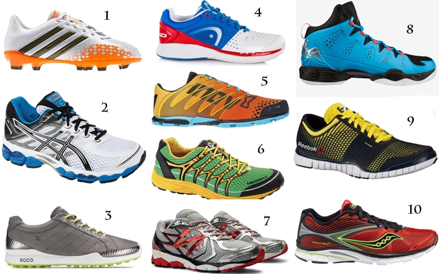 Above: Before you hit the gym or the great outdoors, make sure you shoes can live up to the athletic challenge