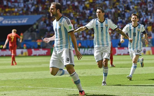 Gonzalo Higuain celebrates his goal against Belgium