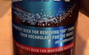 Above: Bud Light has apologized after critics said a label printed on some bottles of beer endorsed rape