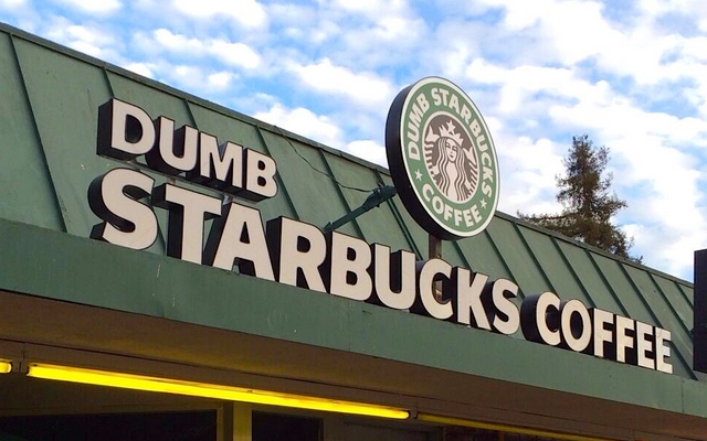 Above: Dumb Starbucks uses parody law to avoid prosecution