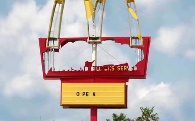 Above: McDonald's new TV commercial highlights some of the many messages shown on the restaurant's signs under its trademark Golden Arches