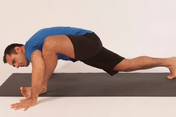 Above: Michael DeCorte demonstrates hip-opening push-ups (Photo credits: Glenn Gebhardt)