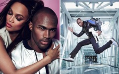 Above: Keith Carlos posing with Tyra Banks, and his winning MCM photo