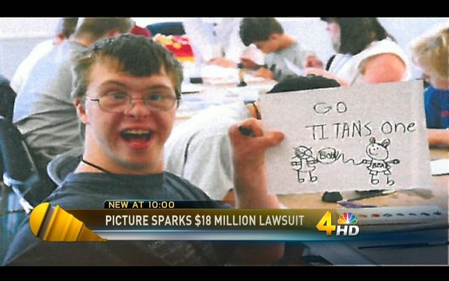 This photo of Adam Holland, a man with Down syndrome, spawned a derogatory Internet meme. (Photo via WSMV-TV)