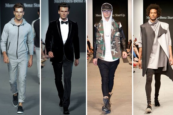 Above L-R: Mercedes-Benz Start Up semi-final runway looks from: Faded Lifestyle, HD Homme, Hip and Bone and Pedram Karimi