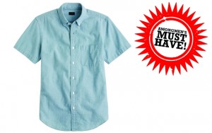 Above: J. Crew's short-sleeve shirt in Japanese indigo