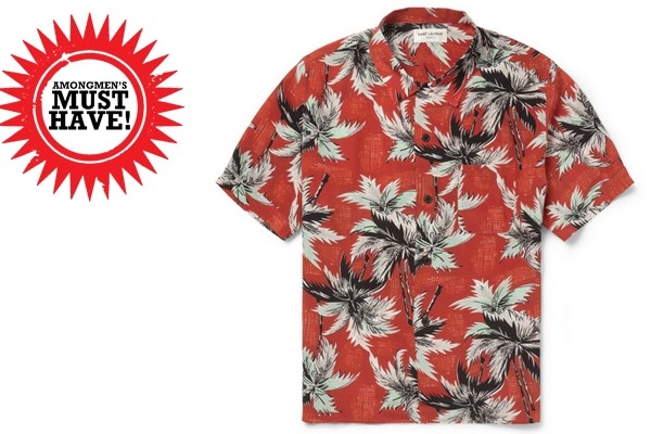 Above: Saint Laurent’s head-turning palm tree print silk shirt