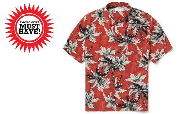 Above: Saint Laurent’s head-turning palm tree print silk shirt