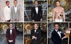 Above: Neil Patrick Harris changed a record six times throughout the 2015 Oscar festivities