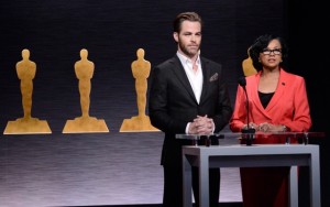 Chris Pine and Academy President Cheryl Boone Isaacs announce the nominations for the 87th Academy Awards. The 87th Annual Academy Awards will take place on Sunday, February 22, 2015 at the Dolby Theatre in Los Angeles (Photo by Dan Steinberg/Invision/AP)