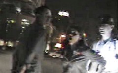 Above: A screencap of the dash-cam video of Reese Witherspoon's arrest released by law enforcement