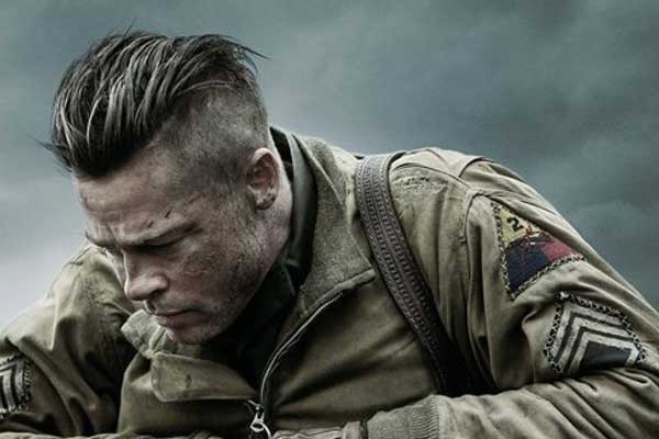Above: Brad Pitt stars in the World War II film 'Fury'