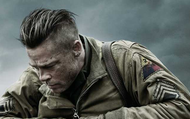 Above: Brad Pitt stars in the World War II film 'Fury'