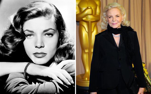 Above: Lauren Bacall in 1946 and in 2010