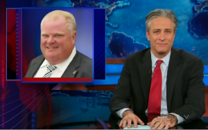 Jon Stewart smiles, shakes his head at Toronto's guiding spirit