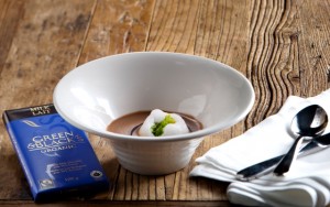 Above: Roasted Chestnut and Green & Black's Organic Milk Chocolate Soup with Pernod Chocolate Reduction