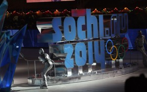 Above: The 2014 Sochi Olympic logo unveiled on Red Square