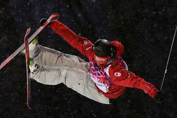 Above: Edmonton skier Mike Riddle won silver in the men's halfpipe at Sochi on Tuesday