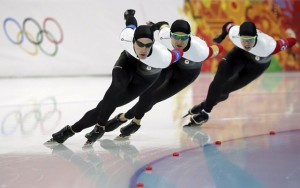 Above: Team Canada edged by Poland in the men's Team Pursuit, finish 4th after Final B